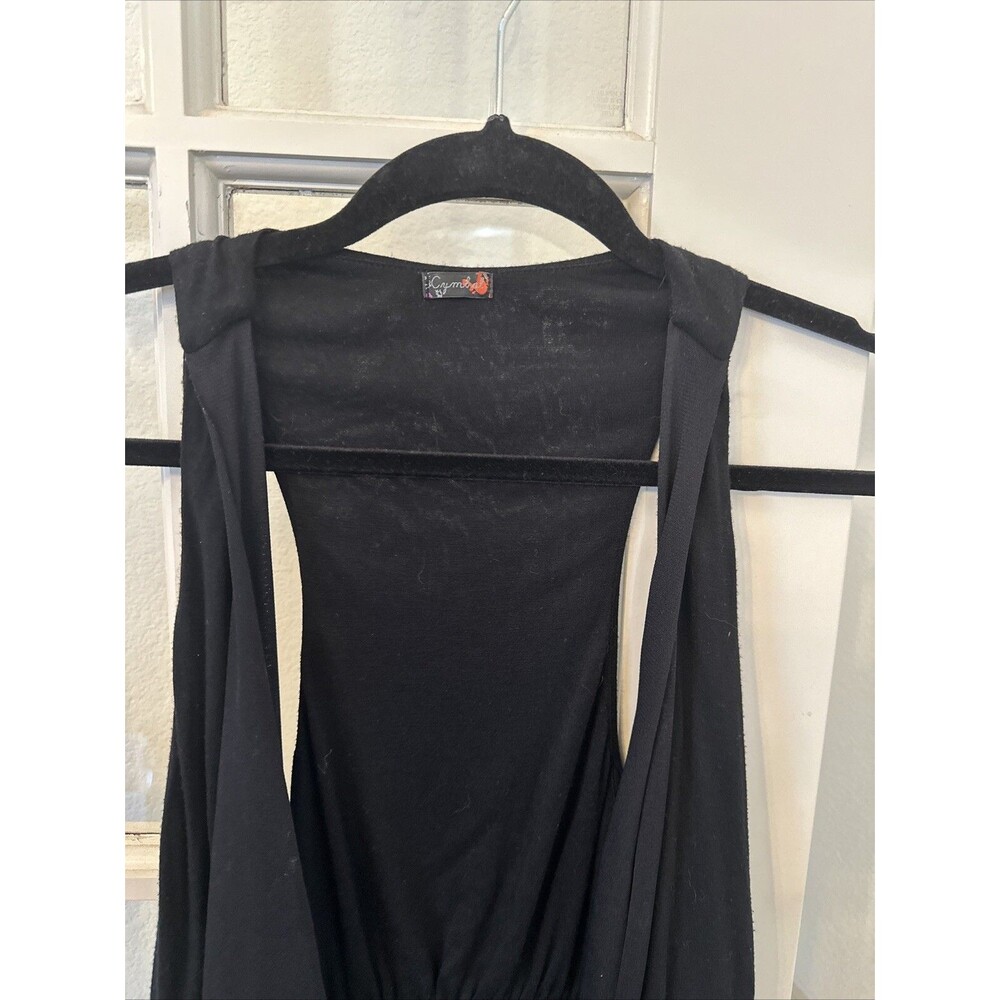 Black Vest Racer Back Women's Small Sheer Front Panels